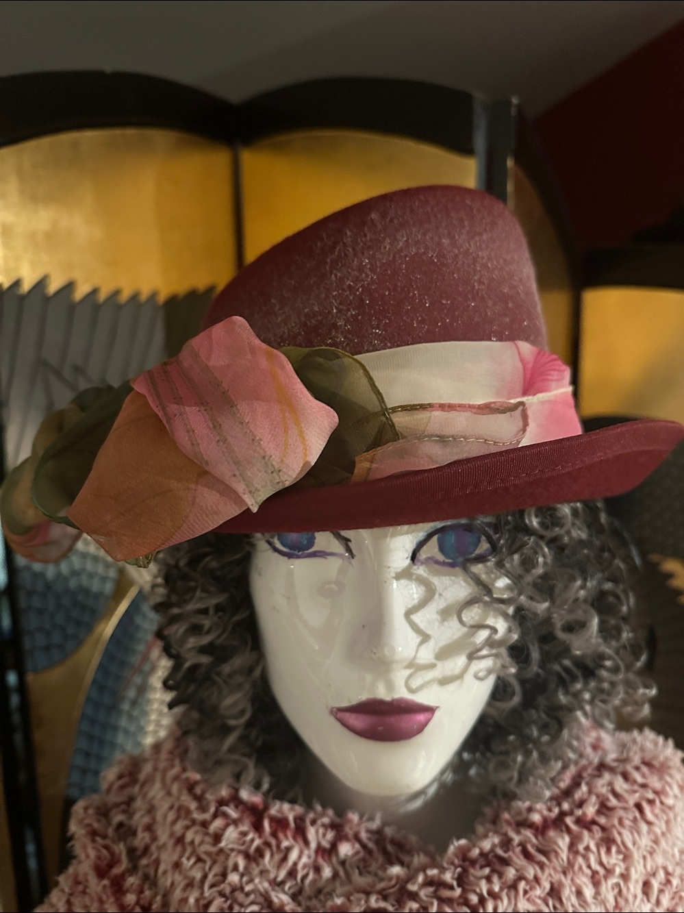 Burgundy with Ombre Effect Felt Hat